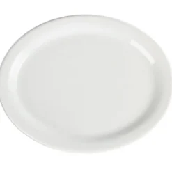 Assiettes Ovales Blanches 250(L) x 198(P)mm - Lot de 6 - Olympia