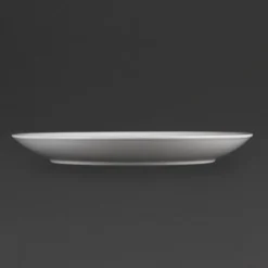 Assiettes Plates Rondes en Porcelaine Blanche 280 mm - Lot de 6 - Olympia