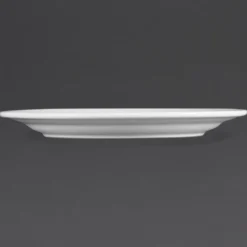 Assiettes Porcelaine à Bord Large Blanches 250(Ø)mm Lot de 12 Olympia