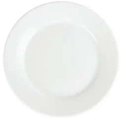 Assiettes Porcelaine à Bord Large Blanches 250(Ø)mm Lot de 12 Olympia