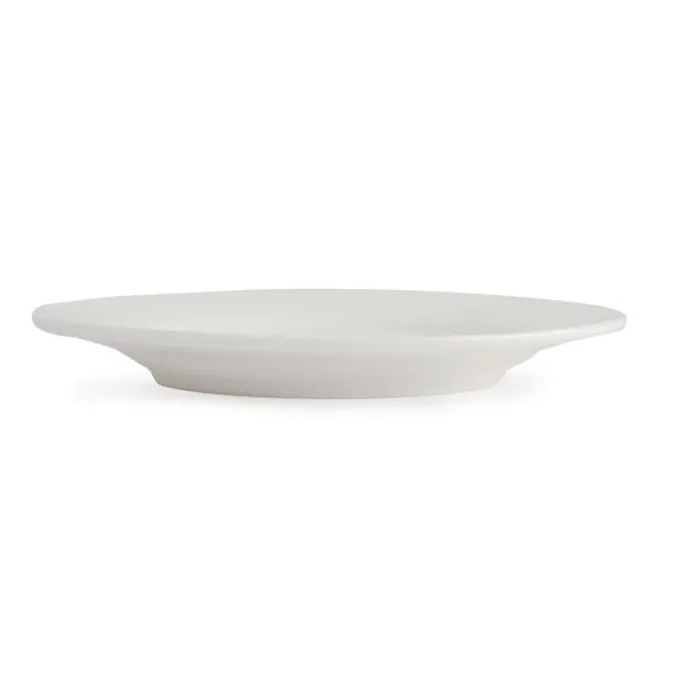 Assiettes Rondes en Céramique Blanche 150 mm à Bord Large Lumina - Lot de 6
