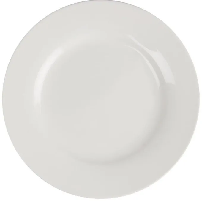 Assiettes Rondes en Céramique Blanche 150 mm à Bord Large Lumina - Lot de 6