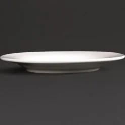 Assiettes Rondes en Céramique Blanche 200 mm à Bord Large Lumina - Lot de 6