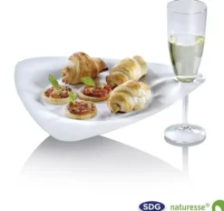 Assiette Triangulaire avec Porte-Verre Finger Food 26,8x25,7 cm - Lot de 200 - SDG