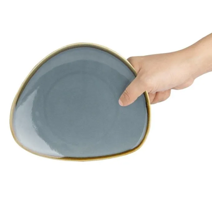 Assiette Triangulaire Couleur Océan Kiln 165 mm - Lot de 6 - Olympia