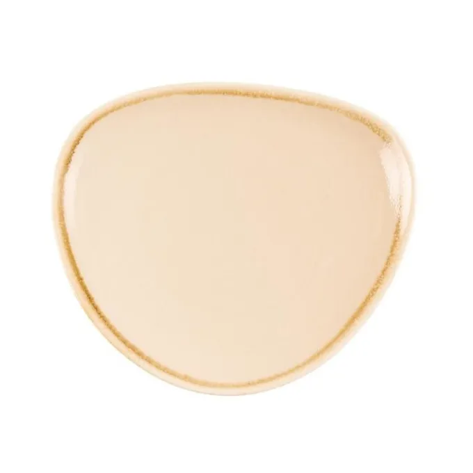 Assiette Triangulaire Couleur Sable Kiln 165 mm - Lot de 6 - Olympia