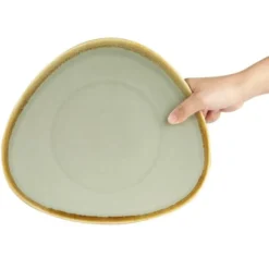 Assiette Triangulaire Couleur Mousse Kiln 280 mm - Lot de 4 - Olympia