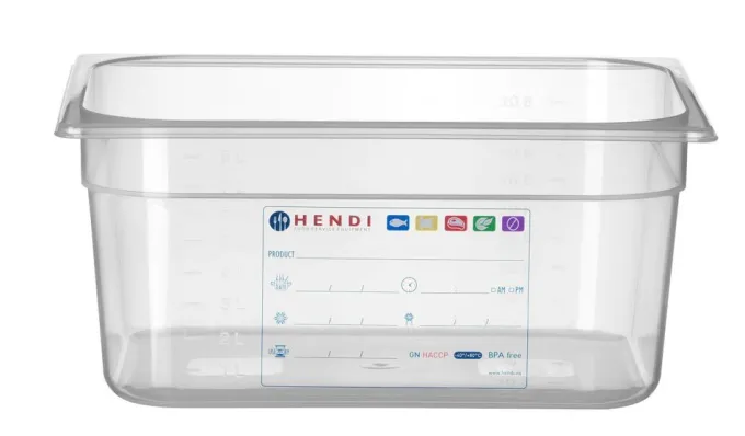 Bac de Stockage GN 1/2 9,5L Transparent 325x265x(P)150mm - Hendi