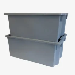 Bac empilable emboîtable 70 L - gris - Gilac