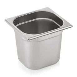 Bac GN 1/6 ECO en Acier au nickel-chrome 2,4 L P 150 mm Lot de 6 - Was Germany