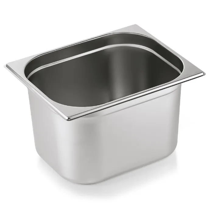 Bac GN 1/2 ECO en Acier au nickel-chrome 11,5 L P 200 mm Lot de 6 - Was Germany
