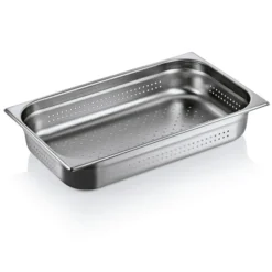 Bac GN 1/1 en Acier Chrome 14 L P 100 mm - Was Germany