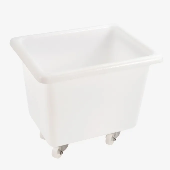 Bac grand volume 500 L - 2 roues fixes, 2 pivotantes avec freins - blanc - Gilac