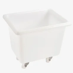 Bac grand volume 100 L - 2 roues fixes, 2 pivotantes avec freins - blanc - Gilac