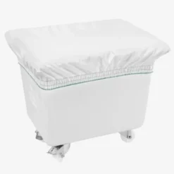 Bac grand volume 100 L - 2 roues fixes, 2 pivotantes avec freins - blanc - Gilac