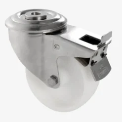 Bac grand volume 170 L - 2 roues fixes, 2 pivotantes avec freins - blanc - Gilac
