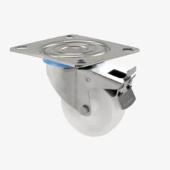Bac grand volume 170 L - 2 roues fixes, 2 pivotantes avec freins - blanc - Gilac