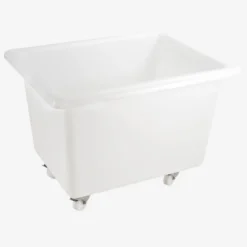 Bac grand volume 220 L - 2 roues fixes, 2 pivotantes avec freins - blanc - Gilac