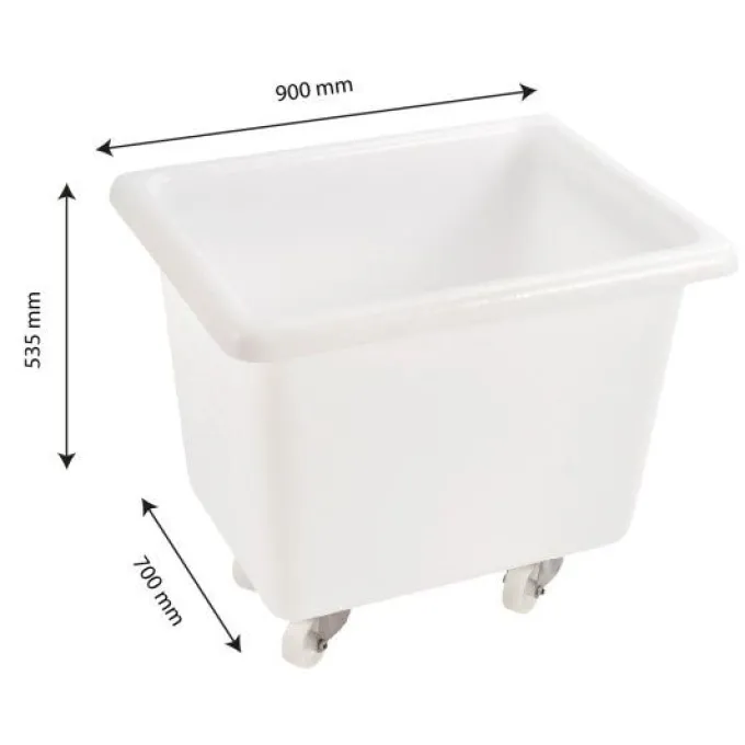 Bac grand volume 220 L - 4 roues pivotantes dont 2 avec freins - blanc - Gilac