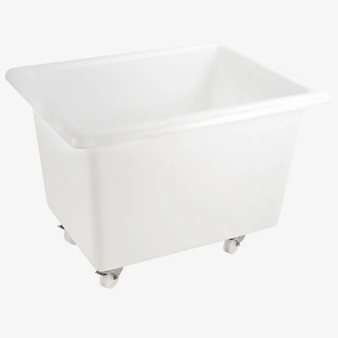 Bac grand volume 220 L - 4 roues pivotantes dont 2 avec freins - blanc - Gilac