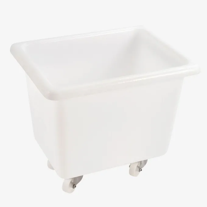 Bac grand volume 100 L - 4 roues pivotantes dont 2 avec freins - blanc - Gilac