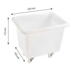 Bac grand volume 170 L - 4 roues pivotantes dont 2 avec freins - blanc - Gilac