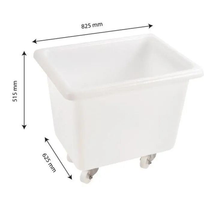 Bac grand volume 170 L - 4 roues pivotantes dont 2 avec freins - blanc - Gilac