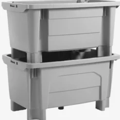 Bac grand volume sur pieds empilable emboîtable 300 L - gris - Gilac