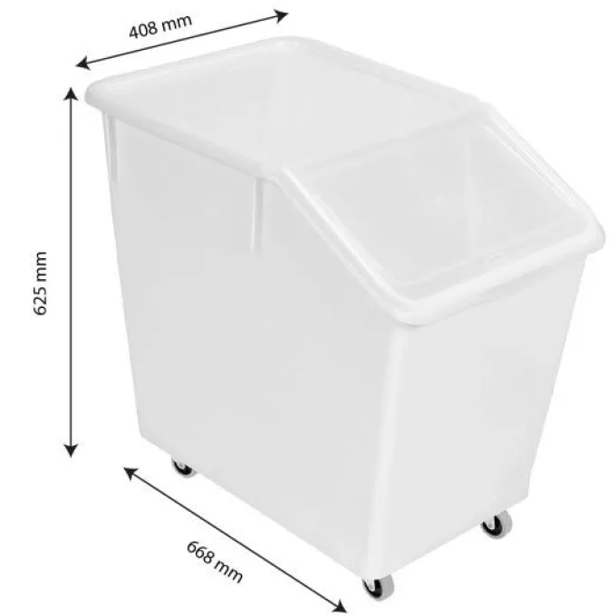 Bac à ingrédients 80 L + 4 roues + couvercle transparent - Gilac