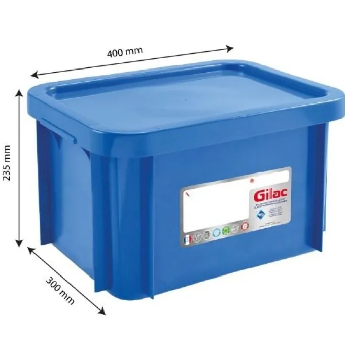 Bac 15 L Gilactiv® + couvercle - bleu - Gilac