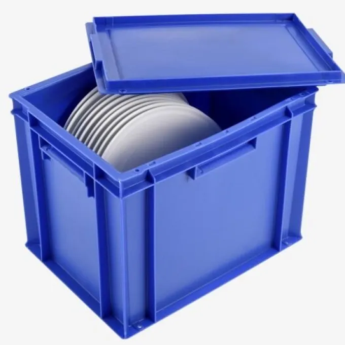 Bac plein 400 x 300 x 337 mm 27 L + couvercle - bleu - Gilac