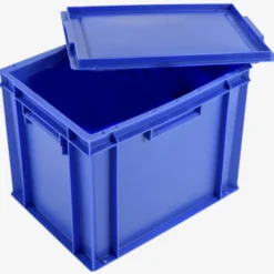Bac plein 400 x 300 x 337 mm 27 L + couvercle - bleu - Gilac