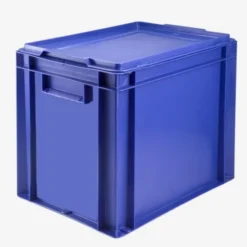Bac plein 400 x 300 x 337 mm 27 L + couvercle - bleu - Gilac