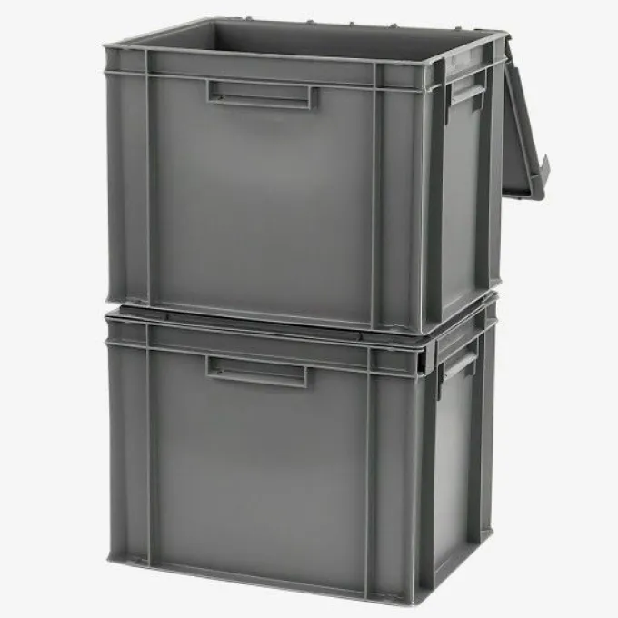 Bac plein 400 x 300 x 330 mm 30 L + couvercle solidaire - gris - Gilac