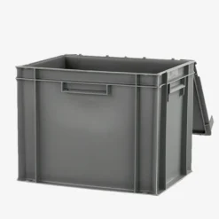 Bac plein 400 x 300 x 330 mm 30 L + couvercle solidaire - gris - Gilac