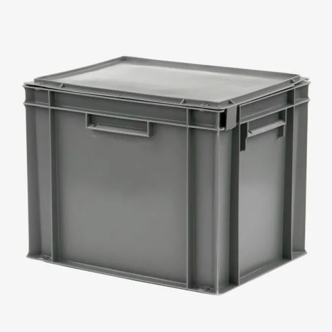 Bac plein 400 x 300 x 330 mm 30 L + couvercle solidaire - gris - Gilac