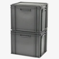 Bac plein 400 x 300 x 330 mm 30 L + couvercle solidaire - gris - Gilac