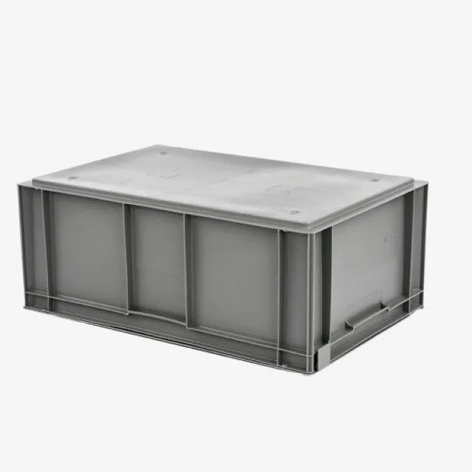 Bac plein 600 x 400 x 246 mm 45 L + couvercle solidaire - gris - Gilac