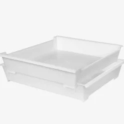 Bac renforcé rectangulaire empilable emboîtable 9,6 L - blanc - Gilac