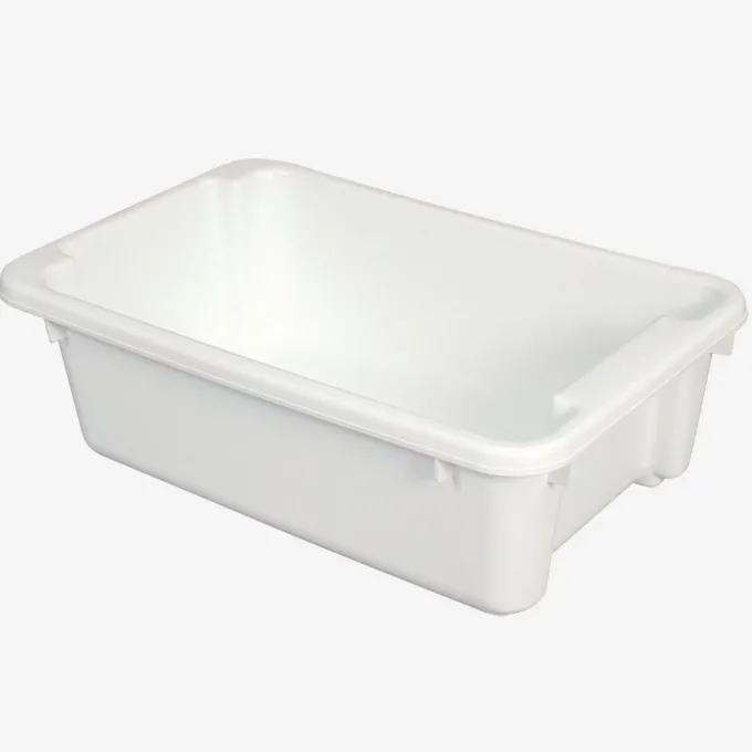 Bac renforcé rectangulaire empilable emboîtable 40 L - blanc - Gilac