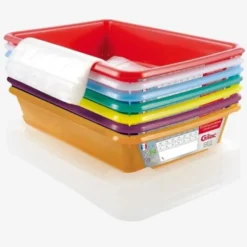 Bacs plats témoins 3 L HACCP + couvercles - Lot de 7 - Gilac