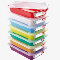 Bacs plats témoins 3 L HACCP + couvercles - Lot de 7 - Gilac