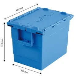 Bac 400 x 300 x 310 mm 25 L avec couvercle intégré - bleu - Gilac