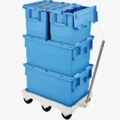 Bac 600 x 400 x 315 mm 55 L avec couvercle intégré - bleu - Gilac