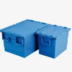 Bac 600 x 400 x 315 mm 55 L avec couvercle intégré - bleu - Gilac