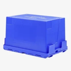 Bac 600 x 400 x 365 mm 65 L éco avec couvercle intégré - bleu - Gilac
