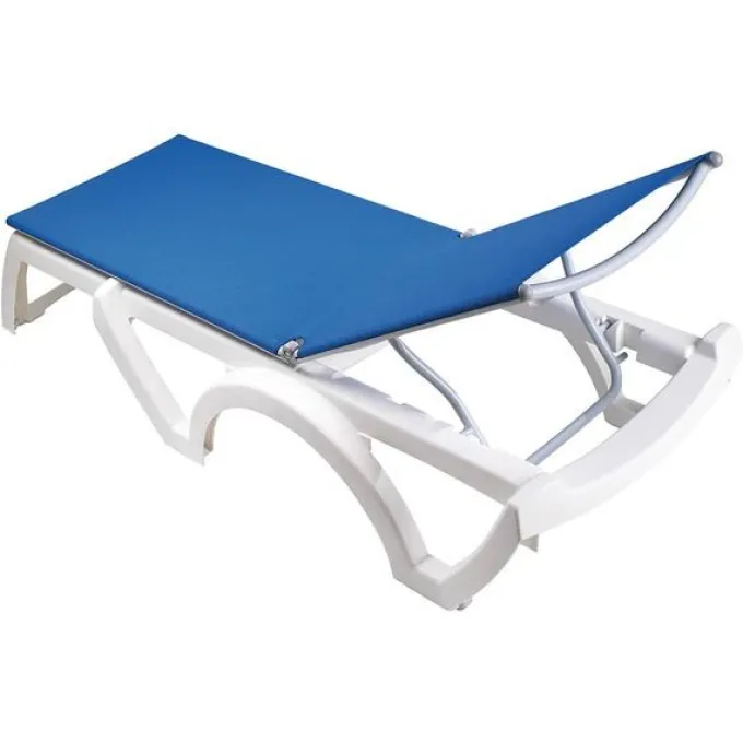 Bain de Soleil JAMAICA BEACH Blanc / Bleu - Lot de 4 - Grosfillex
