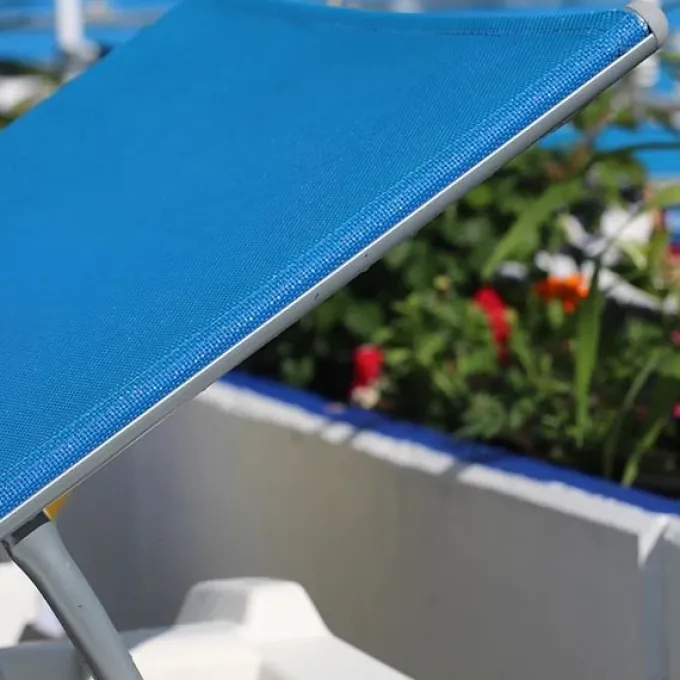 Bain de Soleil JAMAICA BEACH Blanc / Bleu - Lot de 4 - Grosfillex