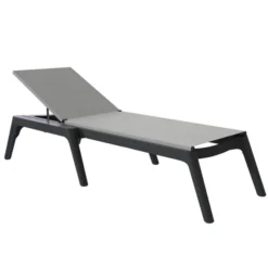 Bain de Soleil PROVENCE Anthracite / Coton - Lot de 4 - Grosfillex