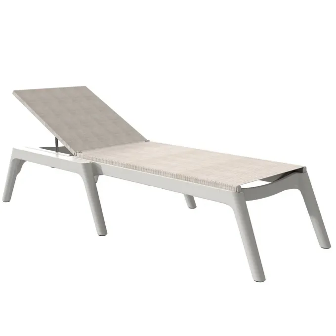 Bain de Soleil PROVENCE Blanc / Straw - Lot de 4 - Grosfillex